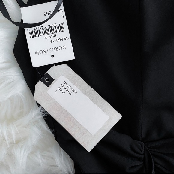 Katie May Ringleader Dress in Black Midi Slit Halter Neck Sleeves Gown NEW - Picture 9 of 15